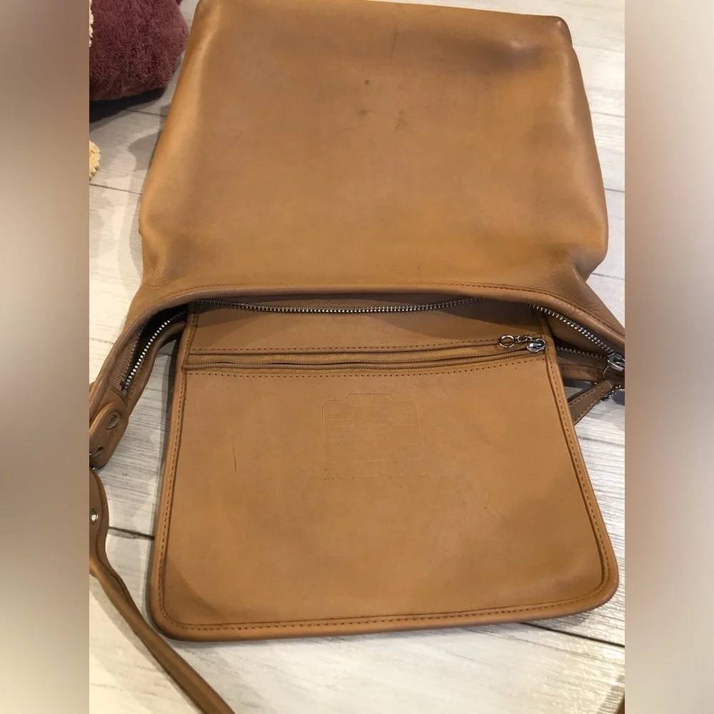 Vintage Coach Legacy Hobo Zip Shoulder Bag Camel Color Leather Nickel w/Hangtag - Picture 13 of 15